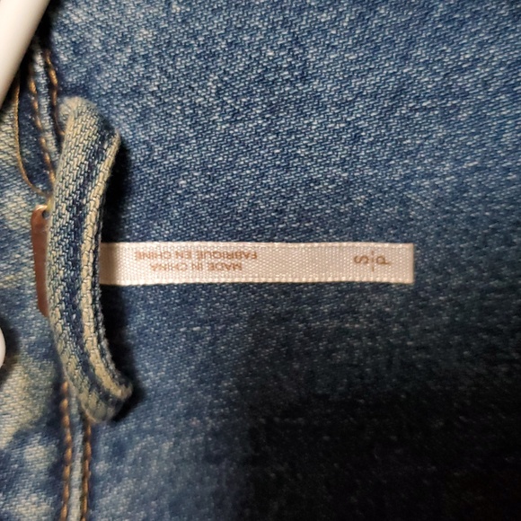 Free People Blue Denim Jacket with Embroidery Small - Picture 8 of 8